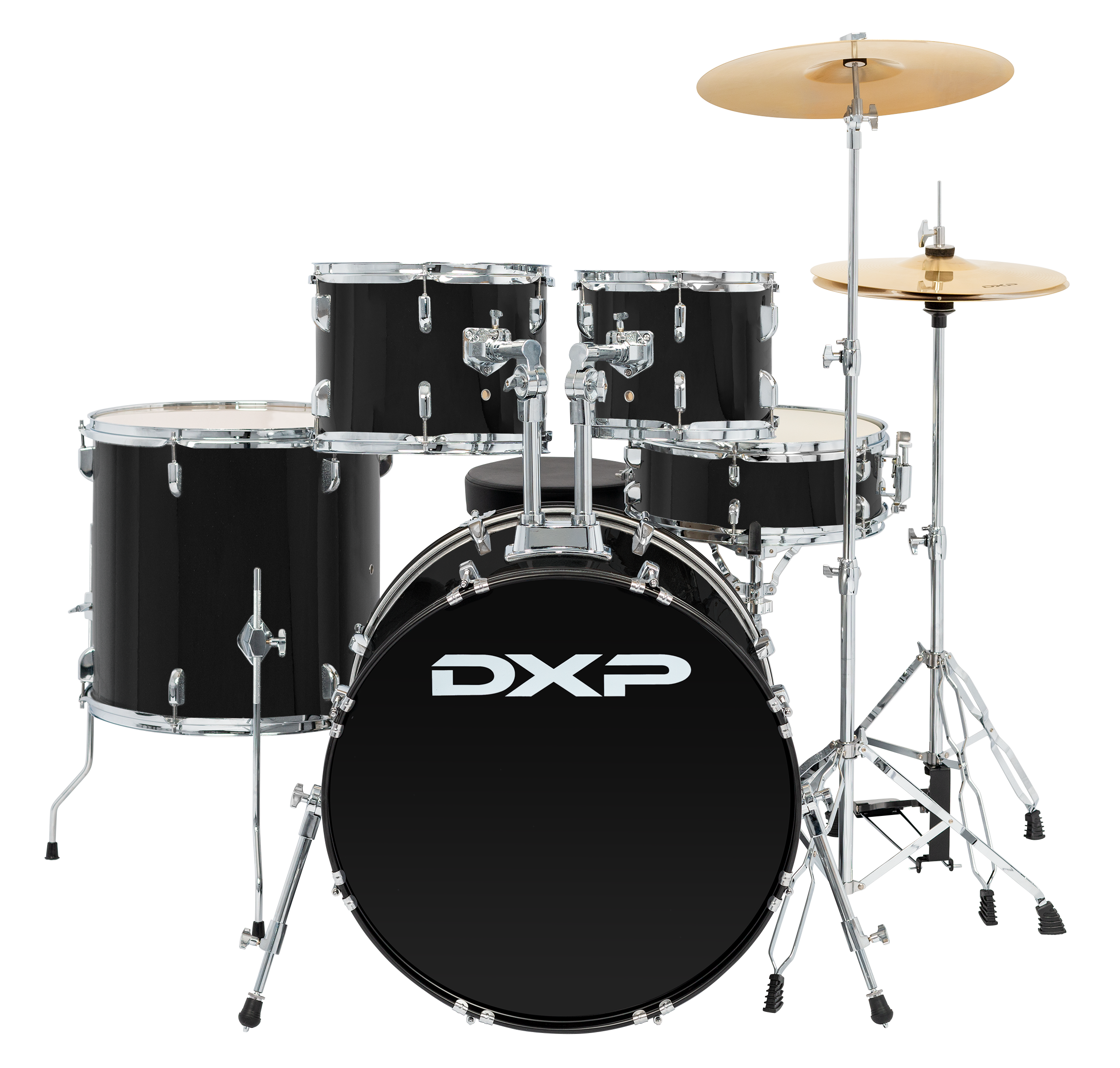 DXP | TX07PB | 5 Piece Drum Kit Package with Cymbals & Drum Throne. DXP | TX07PB | 5 Piece Drum Kit Package with Cymbals & Drum Throne.